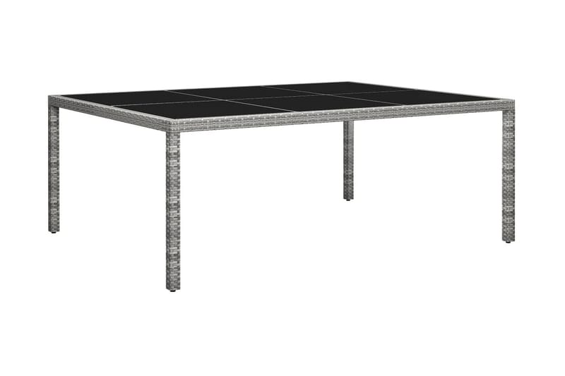 Matbord för trädgården grå 200x150x74 cm konstrotting - Grå - Matbord utomhus