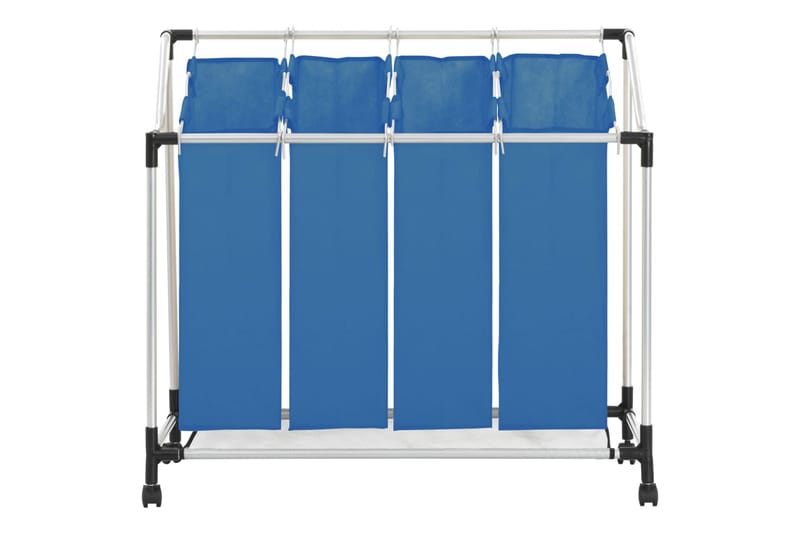 Tvättsorterare med 4 påsar blå stål - Blå - Tvättkorg