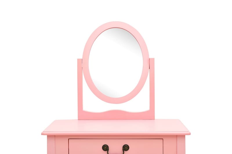 Sminkbord med pall rosa 65x36x128 cm kejsarträ MDF - Rosa - Sminkbord barn - Sminkbord & toalettbord