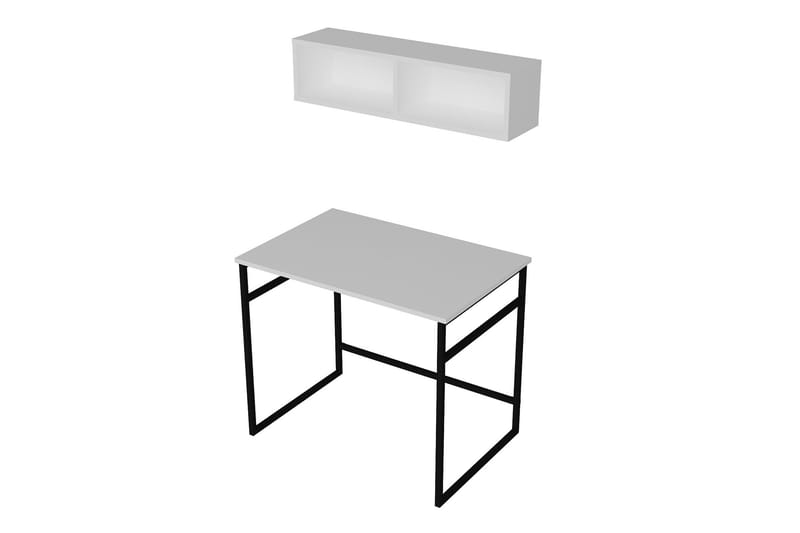 Skrivbord Buskahult 90 cm med Förvaring Vägghylla - Vit - Skrivbord - Datorbord