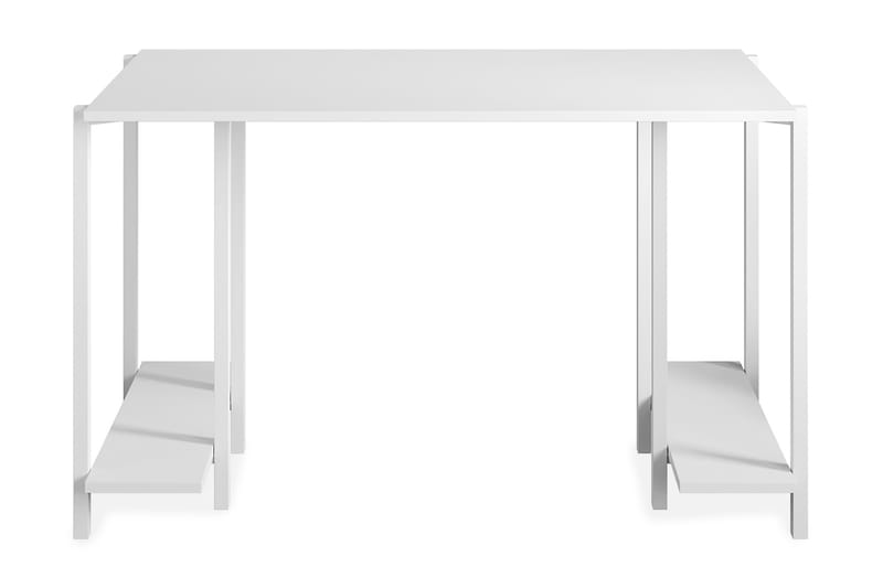 Skrivbord Froarp 125 cm med Förvaring 2 Hyllor - Vit - Skrivbord - Datorbord