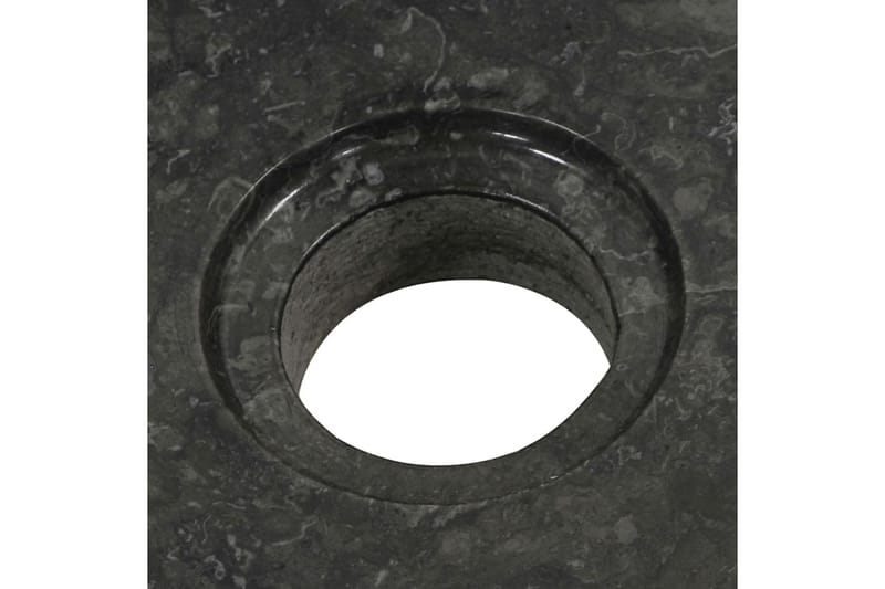 Badrumsunderskåp massiv teak med handfat marmor svart - Svart - Väggskåp & högskåp - Badrumsskåp