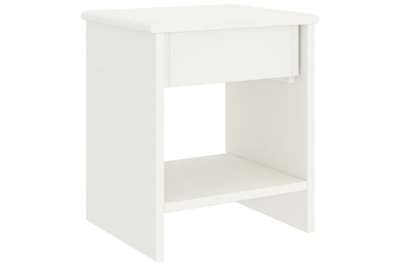 Sängbord vit 35x30x40 cm massiv furu - Vit - Sängbord & nattduksbord
