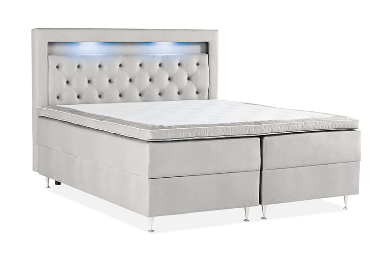 Förvaringssäng Monopoli 160x200 - Ljusgrå - Dubbelsäng med förvaring - Säng med förvaring
