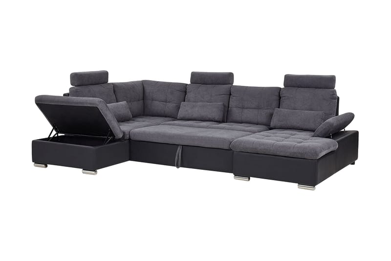 5-sits Bäddsoffa Elvestad med Förvaring - Grå - Möbler - Soffa - Bäddsoffa - Bäddsoffa längsbäddad