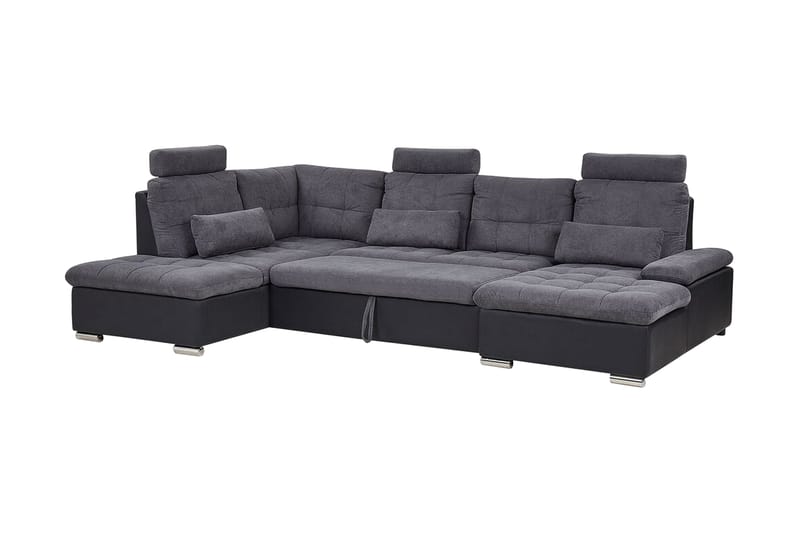 5-sits Bäddsoffa Elvestad med Förvaring - Grå - Möbler - Soffa - Bäddsoffa - Bäddsoffa längsbäddad