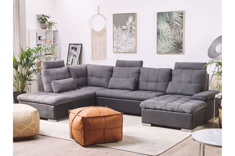 5-sits Bäddsoffa Elvestad med Förvaring - Grå - Möbler - Soffa - Bäddsoffa - Bäddsoffa längsbäddad