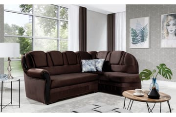 Bädsoffa med Schäslong Amillano Höger - Brun - Möbler - Soffa - Bäddsoffa - Bäddsoffa längsbäddad