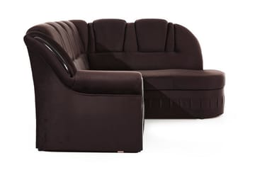 Bädsoffa med Schäslong Amillano Höger - Brun - Möbler - Soffa - Bäddsoffa - Bäddsoffa längsbäddad