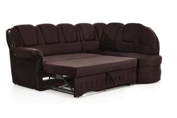 Bädsoffa med Schäslong Amillano Höger - Brun - Möbler - Soffa - Bäddsoffa - Bäddsoffa längsbäddad