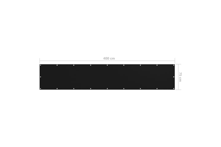 Balkongskärm svart 75x400 cm oxfordtyg - Balkongskydd
