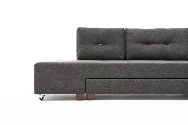 Bäddsoffa med Schäslong Cyprus Höger - Antracit/Svart - Möbler - Soffa - Bäddsoffa - Framåtbäddad bäddsoffa
