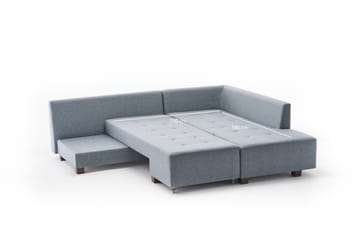 Bäddsoffa med Schäslong Cyprus Höger - Ljusblå/Svart - Möbler - Soffa - Bäddsoffa - Framåtbäddad bäddsoffa