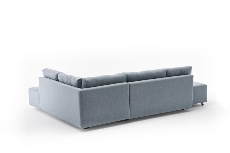 Bäddsoffa med Schäslong Cyprus Höger - Ljusblå/Svart - Möbler - Soffa - Bäddsoffa - Framåtbäddad bäddsoffa