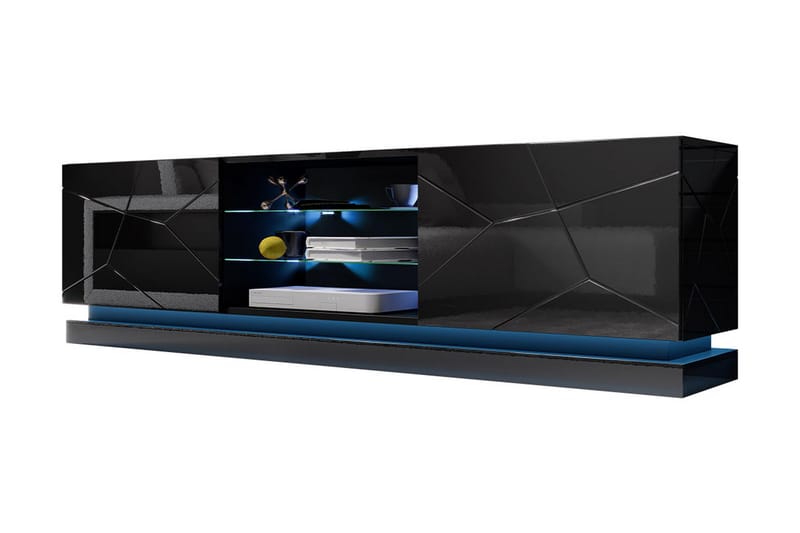 Tv-bänk Barjols 200 cm - Svart - TV bänk & mediabänk