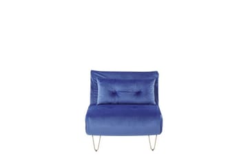 Bäddsoffa 1-sits sammet marinblå VESTFOLD - Blå - Möbler - Soffa - Bäddsoffa - Framåtbäddad bäddsoffa