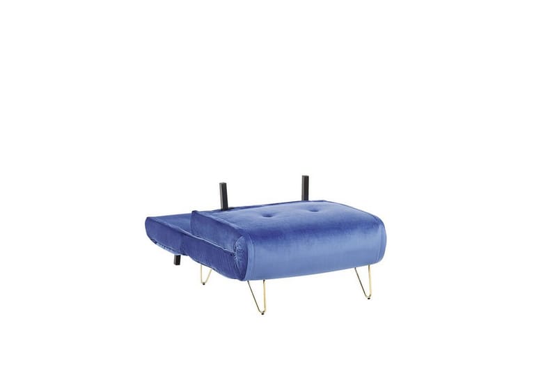 Bäddsoffa 1-sits sammet marinblå VESTFOLD - Blå - Möbler - Soffa - Bäddsoffa - Framåtbäddad bäddsoffa
