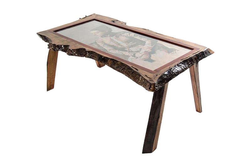 Soffbord Picassa 115 cm med Bild - Mörkbrun - Soffbord