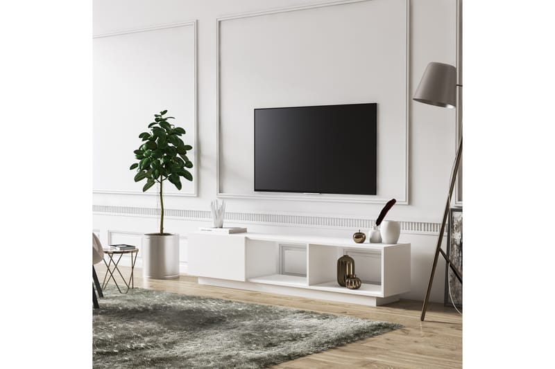 Tv-bänk Lepanto 180 cm - Vit - TV bänk & mediabänk