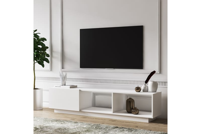 Tv-bänk Lepanto 180 cm - Vit - TV bänk & mediabänk