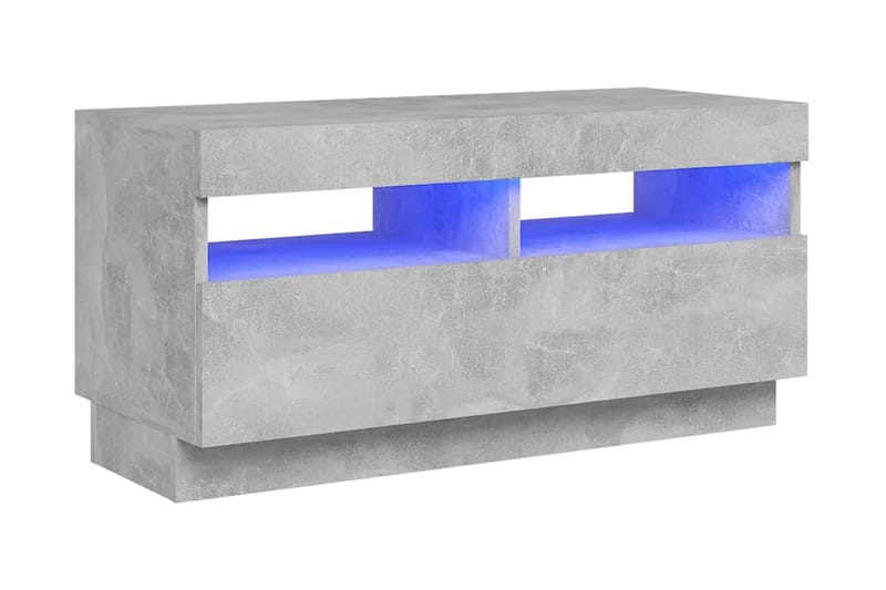 TV-bänk med LED-belysning betonggrå 80x35x40 cm - Grå - TV bänk & mediabänk