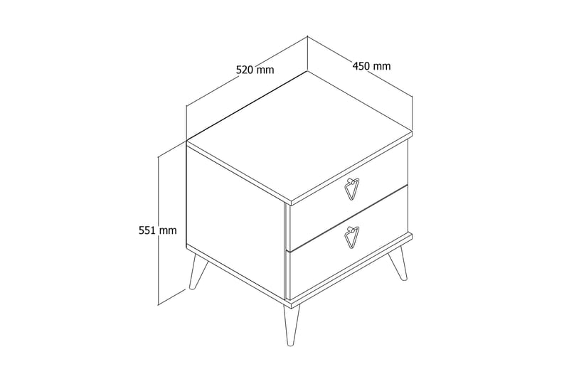 Sängbord Heerle 52 cm - Vit - Sängbord & nattduksbord