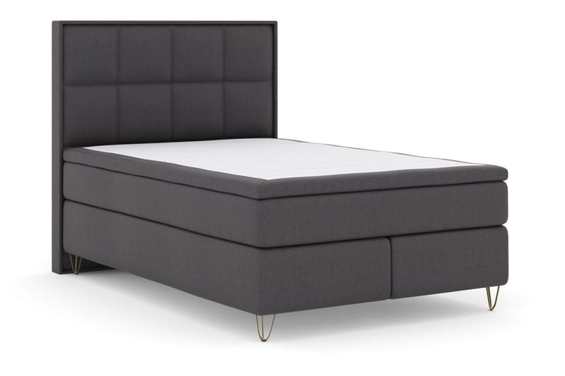 Komplett Sängpaket Choice No 4 140x200 Medium - Mörkgrå|Metall V-form - Kontinentalsäng - Komplett sängpaket