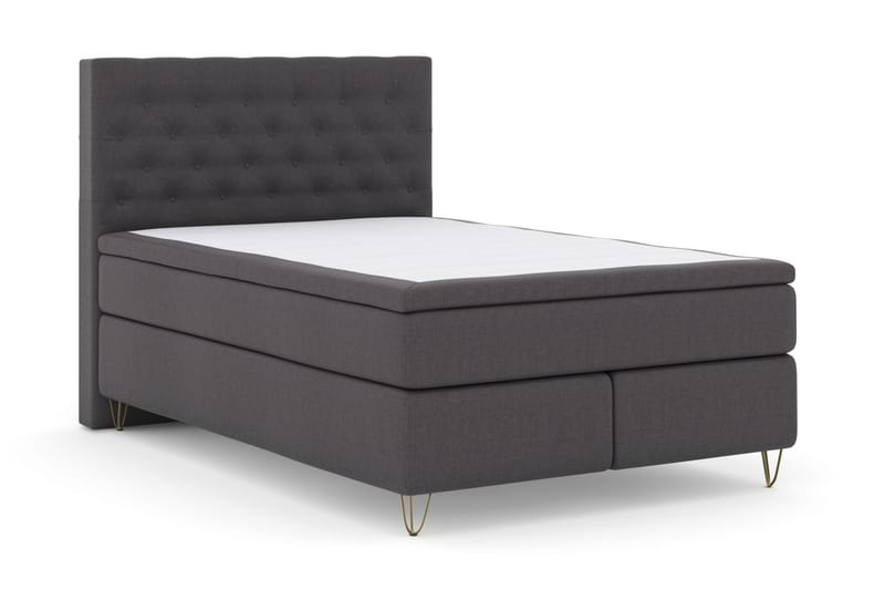 Komplett Sängpaket Choice No 5 140x200 Medium Watergel - Mörkgrå|Metall V-form - Kontinentalsäng - Komplett sängpaket