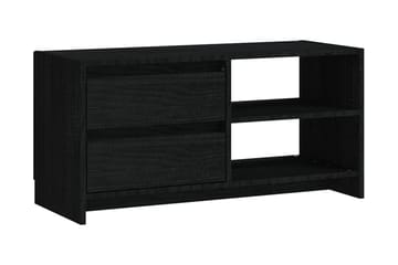 TV-bänk svart 80x31x39 cm massiv furu