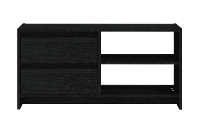 TV-bänk svart 80x31x39 cm massiv furu - Svart - TV bänk & mediabänk