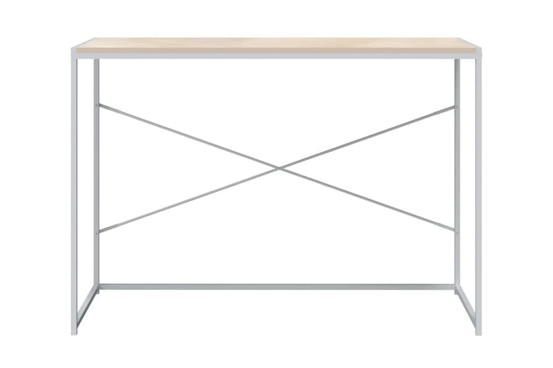 Datorbord vit och ek 110x60x70 cm spånskiva - Brun - Skrivbord - Datorbord