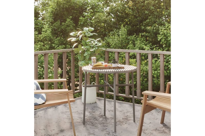 Trädgårdsbord grå 45 cm konstrotting - Grå - Matbord utomhus