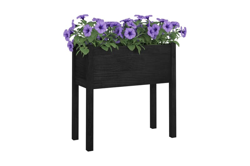 Odlingslåda svart 70x31x70 cm massiv furu - Blomlåda & balkonglåda - Utomhuskruka