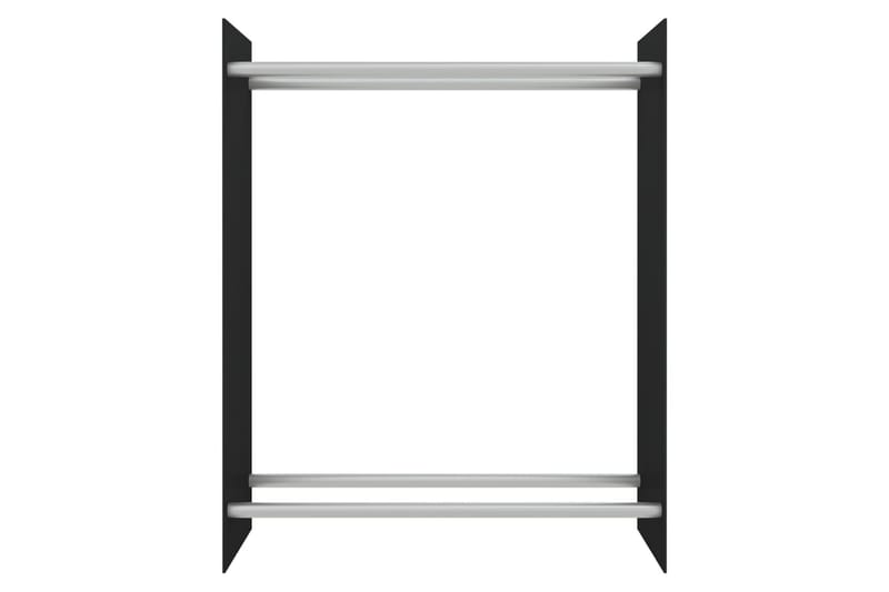 Vedställ svart 80x35x100 cm härdat glas - Svart - Vedställ & vedhylla