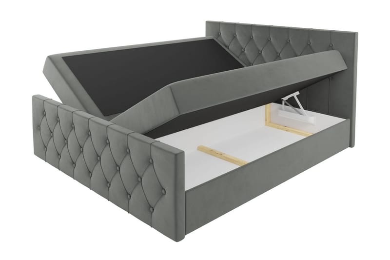 Sängpaket Kontinentalsäng Kanwer 180x200 cm med Förvaring - Grön - Säng med förvaring - Komplett sängpaket