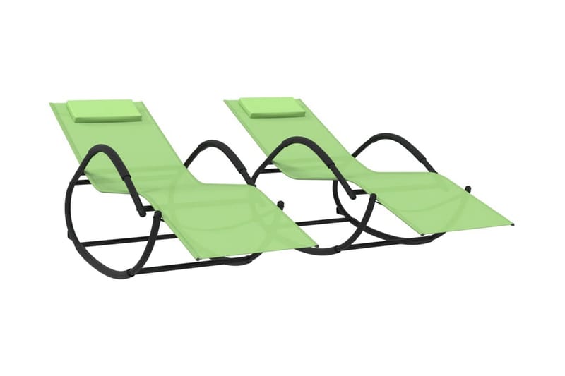 Solsängar gunga 2 st stål och textilene grön - Grön - Solsäng & solvagn