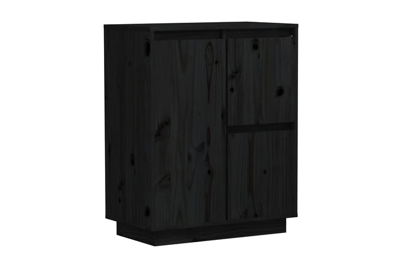 Skänk svart 60x34x75 cm massiv furu - Svart - Sideboard & skänk