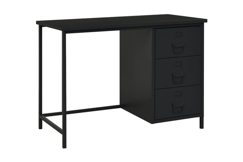 Skrivbord med lådor industriell svart 105x52x75 cm stål - Svart - Skrivbord - Datorbord
