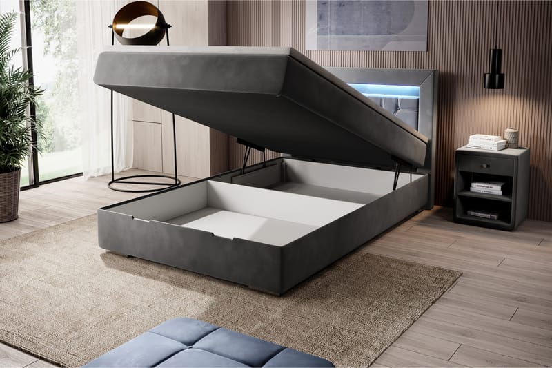 Celio Sängpaket med förvaring 120x200 - Grå - Komplett sängpaket - Säng med förvaring