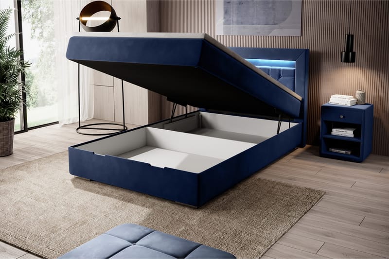 Celio Sängpaket med förvaring 120x200 - Blå - Säng med förvaring - Komplett sängpaket