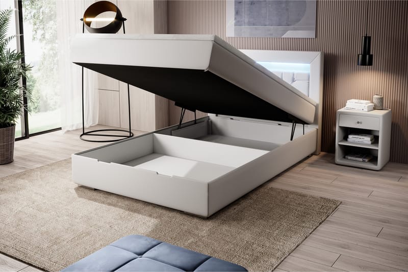 Celio Sängpaket med förvaring 120x200 - Vit - Säng med förvaring - Komplett sängpaket