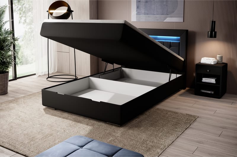 Celio Sängpaket med förvaring 120x200 - Svart - Säng med förvaring - Komplett sängpaket