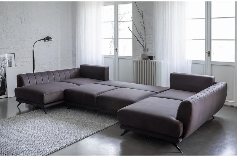 Bäddsoffa Dubbelschäslong Kazuma - Orange - Möbler - Soffa - Bäddsoffa - Bäddsoffa längsbäddad