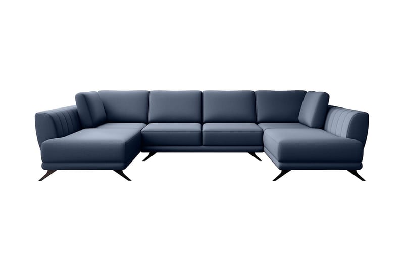 Bäddsoffa Dubbelschäslong Kazuma - Mörkblå - Möbler - Soffa - Bäddsoffa - Bäddsoffa längsbäddad