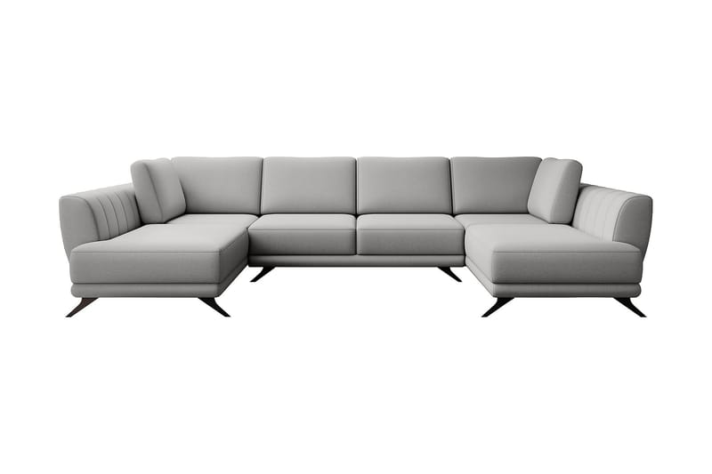 Bäddsoffa Dubbelschäslong Kazuma - Ljusgrå - Möbler - Soffa - Bäddsoffa - Bäddsoffa längsbäddad