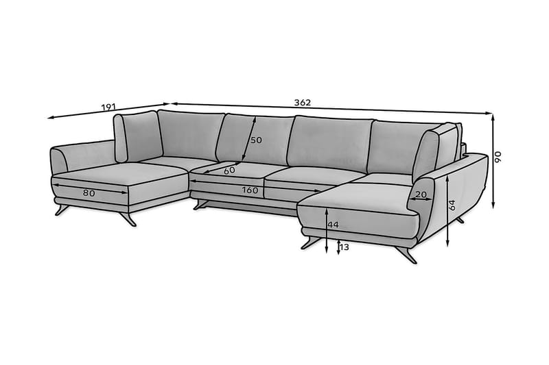 Bäddsoffa Dubbelschäslong Kazuma - Beige - Möbler - Soffa - Bäddsoffa - Bäddsoffa längsbäddad