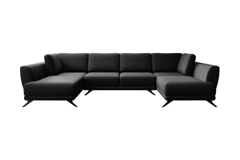 Bäddsoffa Dubbelschäslong Kazuma - Svart - Möbler - Soffa - Bäddsoffa - Bäddsoffa längsbäddad