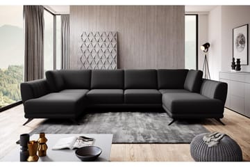 Bäddsoffa Dubbelschäslong Kazuma - Svart - Möbler - Soffa - Bäddsoffa - Bäddsoffa längsbäddad