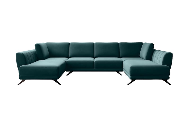 Bäddsoffa Dubbelschäslong Kazuma - Mörkgrön - Möbler - Soffa - Bäddsoffa - Bäddsoffa längsbäddad