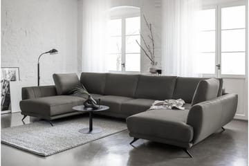 Bäddsoffa Dubbelschäslong Kazuma - Grå - Möbler - Soffa - Bäddsoffa - Bäddsoffa längsbäddad